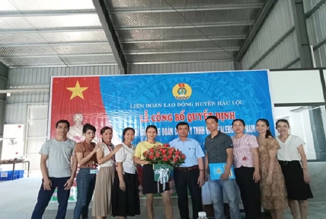 Lễ công bố quyết định Thành lập công đoàn cơ sở tại công ty TNHH giầy KALEBO Việt Nam