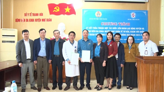 Như Xuân: LĐLĐ huyện ký kết thỏa thuận hợp tác với Bệnh viện Đa khoa huyện về “Chương trình phúc lợi đoàn viên”