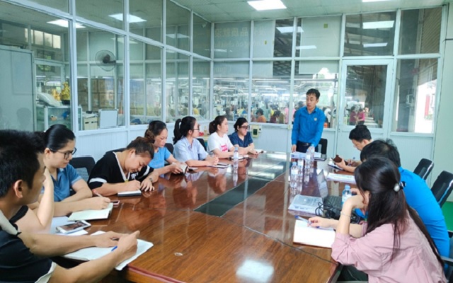 Uỷ ban Kiểm tra LĐLĐ huyện Thọ Xuân thực hiện công tác kiểm tra việc chấp hành Điều lệ Công đoàn và công tác quản lý tài chính, tài san Công đoàn tại các CĐCS khối doanh nghiệp