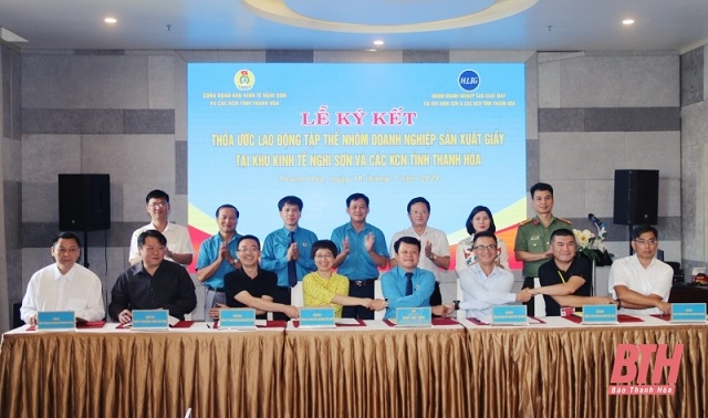 Ký kết thỏa ước lao động tập thể nhóm doanh nghiệp sản xuất giầy tại Khu Kinh tế Nghi Sơn và các Khu công nghiệp tỉnh