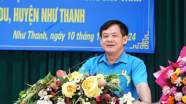 Sáng 10/10, Liên đoàn Lao động (LĐLĐ) huyện Như Thanh tổ chức lễ công bố quyết định thành lập nghiệp đoàn nghề trồng đào cảnh xã Xuân Du.