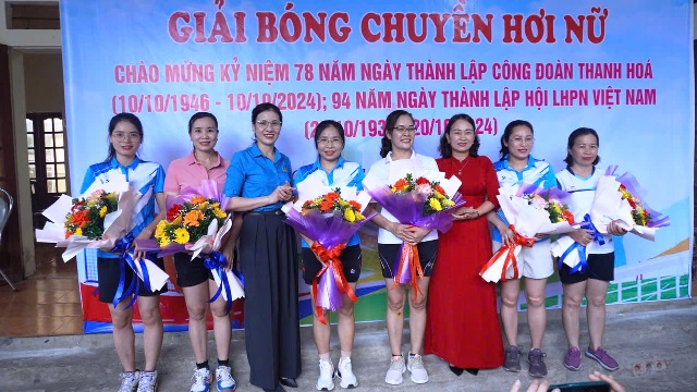 Như Thanh tổ chức giải bóng chuyền hơi nữ kỷ niệm ngày thành lập Công đoàn Thanh Hóa (10/10/1946 – 10/10/2024), kỷ niệm 94 năm than lập Hội Liên hiệp Phụ nữ Việt Nam