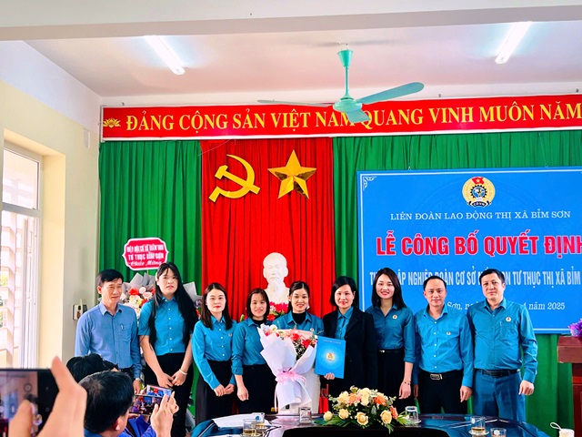 Lễ công bố Quyết định thành lập Nghiệp đoàn cơ sở mầm non tư thục thị xã Bỉm Sơn