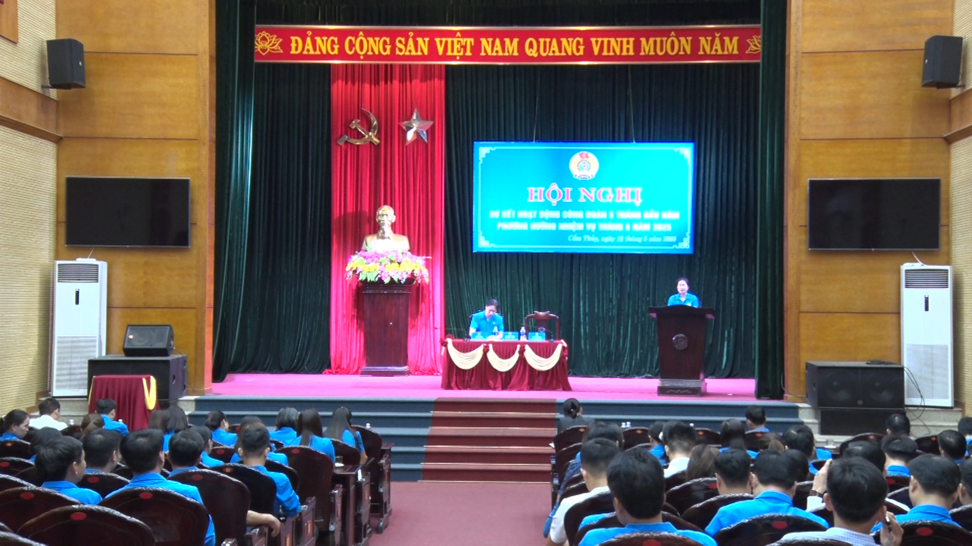 Liên đoàn lao động huyện Cẩm Thuỷ tổ chức hội nghị sơ kết hoạt động Công đoàn 5 tháng đầu năm 2025